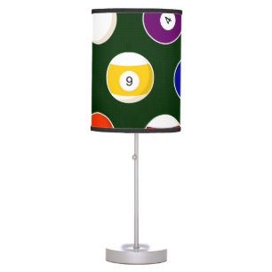 Green Pool Ball Billiards Pattern Table Lamp