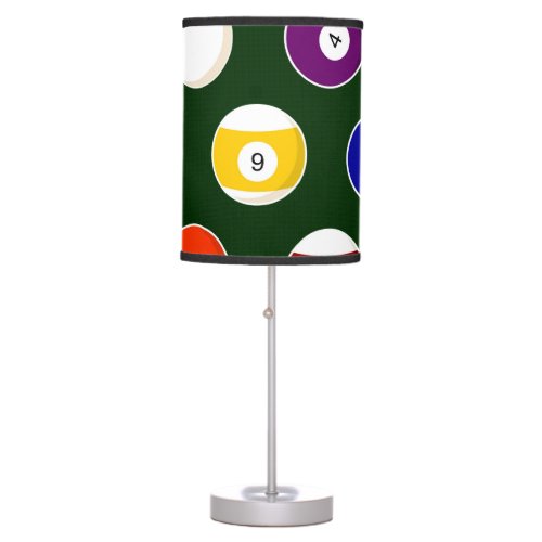 Green Pool Ball Billiards Pattern Table Lamp