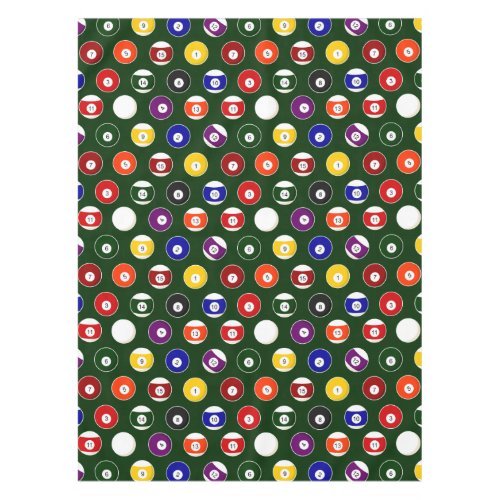 Green Pool Ball Billiards Pattern Tablecloth