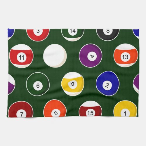 Green Pool Ball Billiards Pattern Towel