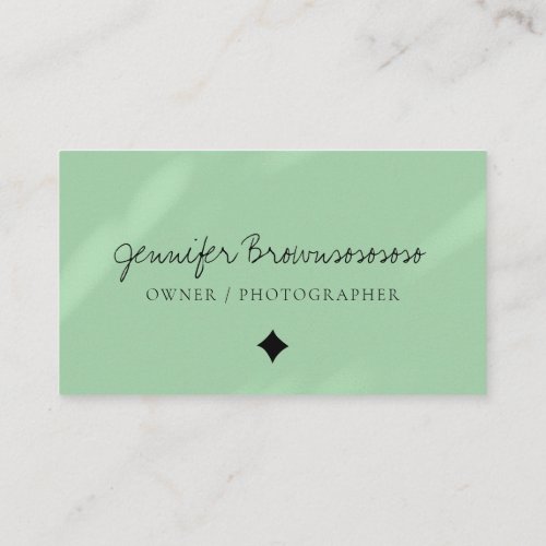 Green Pool Modern Color Handwritten Social Media Business Card