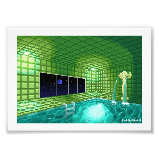 Green Pool Pixel Art Priint Photo Print (Front)