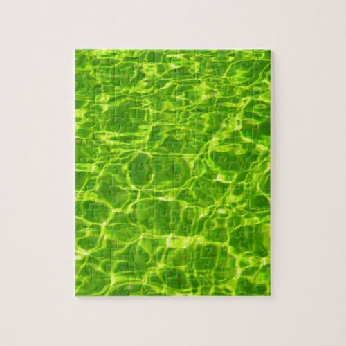 Green Pool Water Patterns Neon Colorful Bright Jigsaw Puzzle