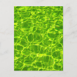 Green Pool Water Patterns Neon Colorful Bright Postcard