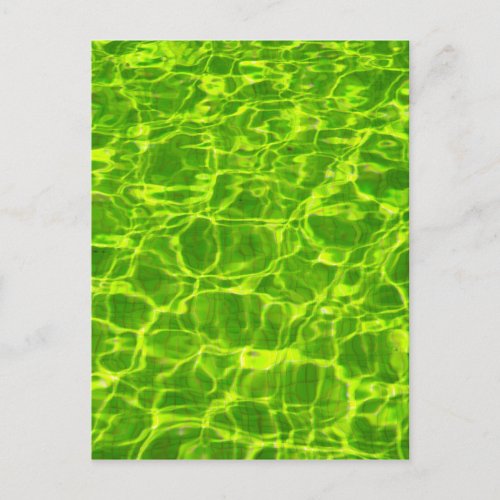 Green Pool Water Patterns Neon Colorful Bright Postcard