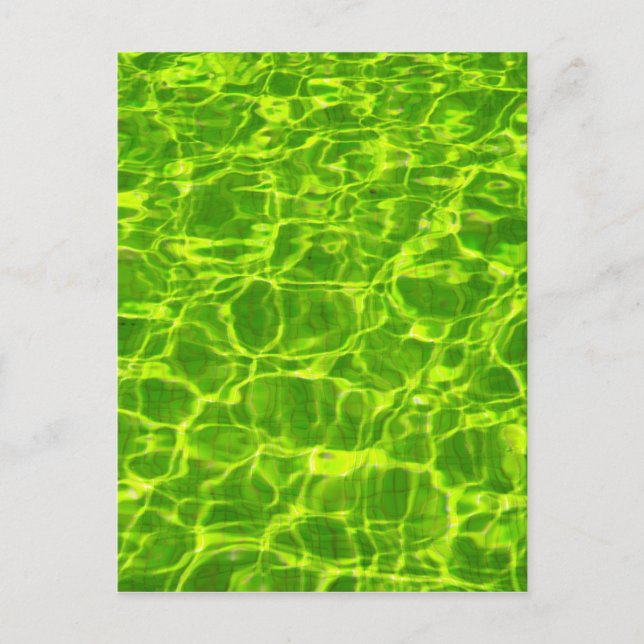 Green Pool Water Patterns Neon Colorful Bright Postcard (Front)