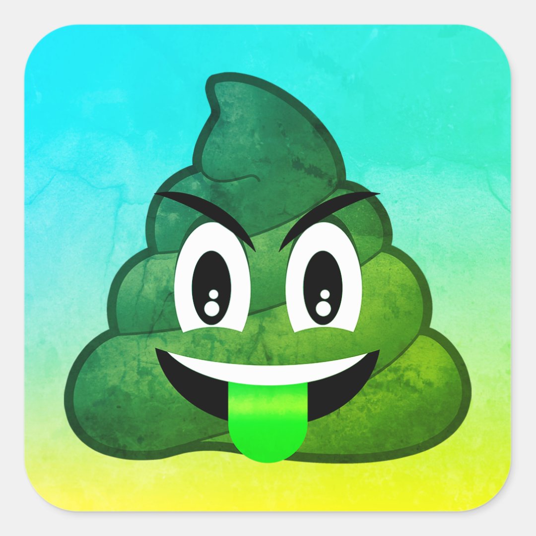 Green Poop Emoji Ombre Stickers | Zazzle