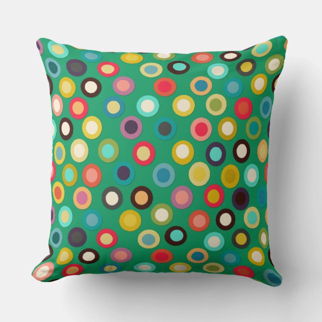 green pop spot throw pillow (Front)