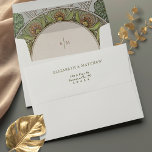 Green Poppies Art Nouveau Vintage Cream Envelope<br><div class="desc">Wrap your wedding invitation in an envelope as elegant as its message. Our Poppies Art Nouveau Wedding Envelopes are a perfect harmony of tradition and aesthetics, inspired by the unrivaled work of Alphonse Mucha. Mucha, a legendary Czech artist, became synonymous with the Art Nouveau movement in the early 20th century....</div>