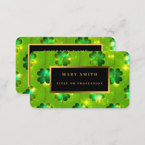 Green Popular St Patricks Day Clover Collection Business Card