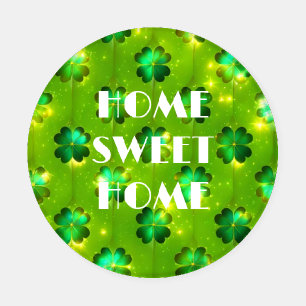 Green Popular St Patrick's Day Clover Collection Coaster Set