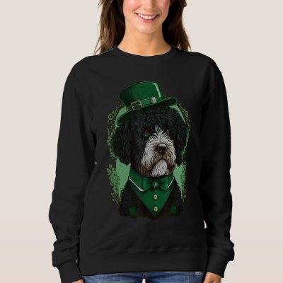 Green Portie shamrock St Patricks Day Portuguese W Sweatshirt