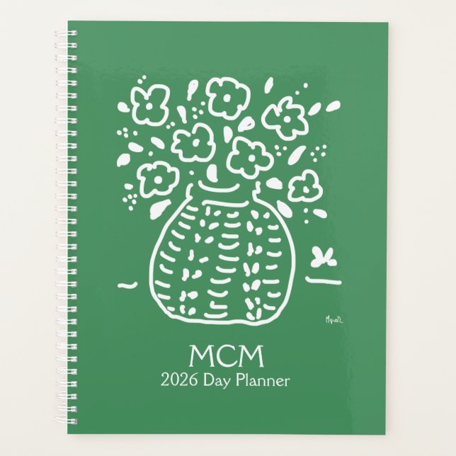Green Posy Vase Planner (Front)