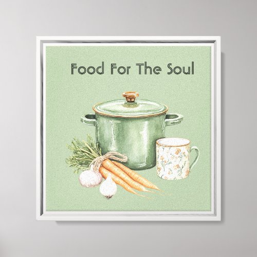 Green Pot Carrots Canvas Print