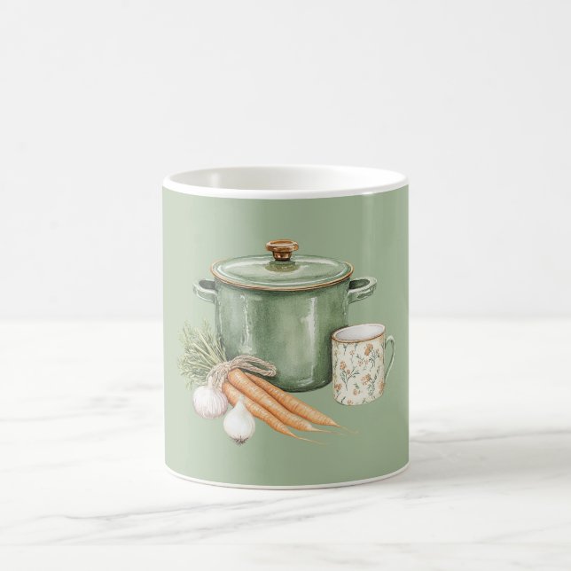 Green Pot Carrots  Coffee Mug (Center)