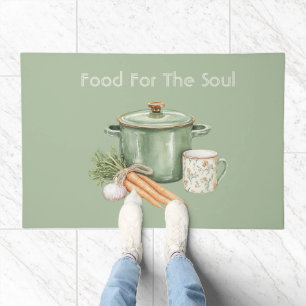 Green Pot Carrots Doormat