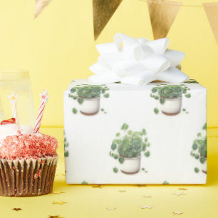 Green Potted Plant Wrapping Paper