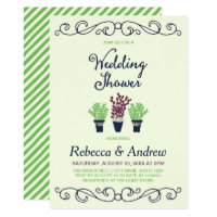 Green Potted Plants Wedding Shower Card