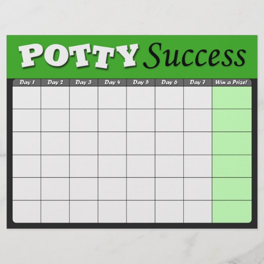 Green Potty Training Success Charts (Front)