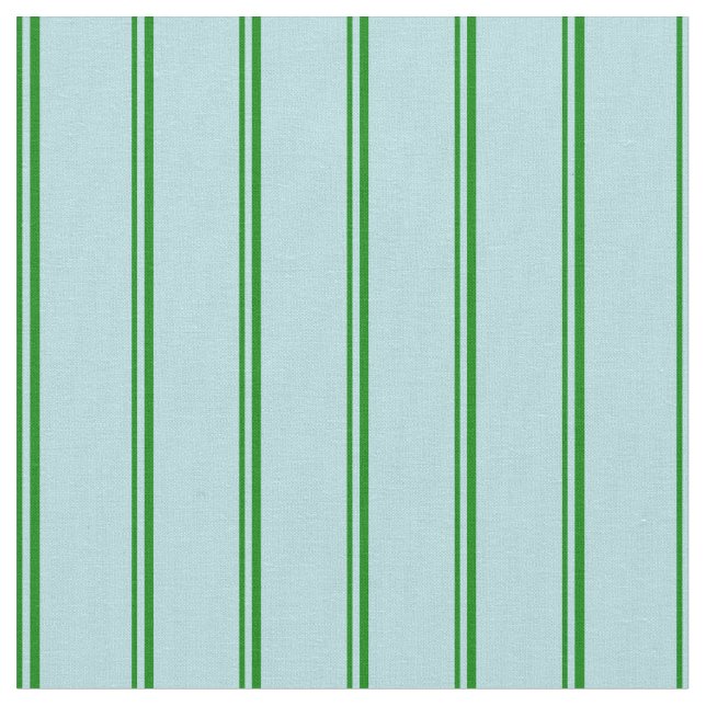 Green & Powder Blue Lined Pattern Fabric (Close Up)