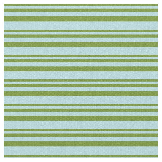 Green & Powder Blue Stripes Pattern Fabric (Close Up)