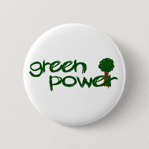 Green Power Pinback Button