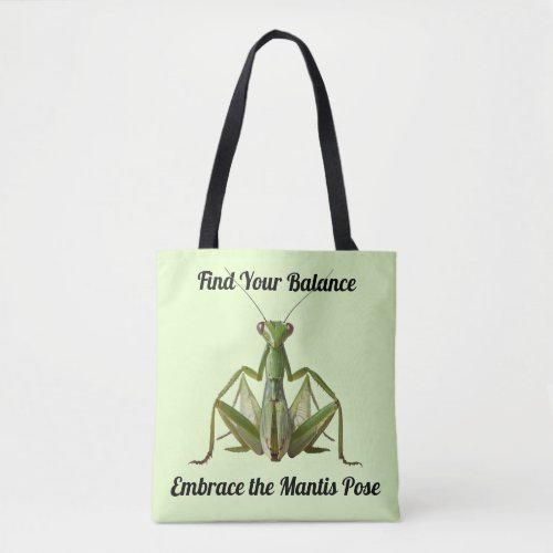 Green Praying Mantis Personalized Yoga Tote Bag