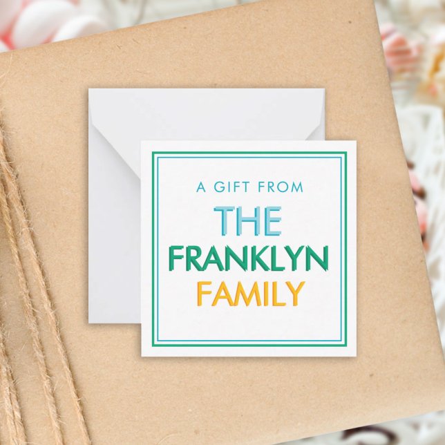 Green Preppy Personalized Family Gift Enclosure Note Card (Creator Uploaded)