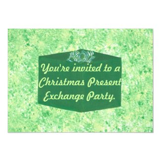 Green Present Christmas Exchange Party Invitations