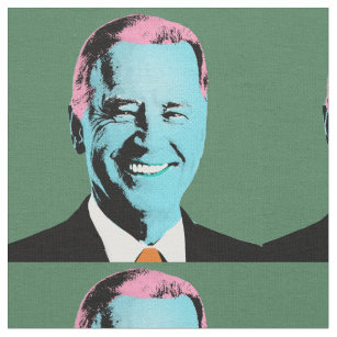 Green President Biden Pop Art Fabric