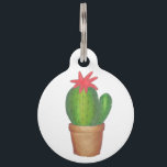 Green Prickly Cactus Flower Potted Plant Succulent Pet ID Tag<br><div class="desc">Pet tag features an original marker illustration of a potted green cactus with a blossom on top. Simply personalize with your pet's name and your contact information for a one-of-a-kind look!

Don't see what you're looking for? Need help with customization? Contact Rebecca to have something designed just for you.</div>
