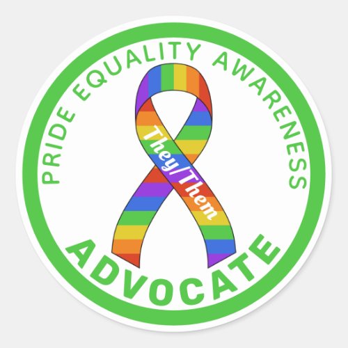 Green Pride Equality Awareness White Round Sticker