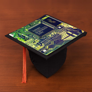 Green printed circuit board • Geek electronic PCB Graduation Cap Topper