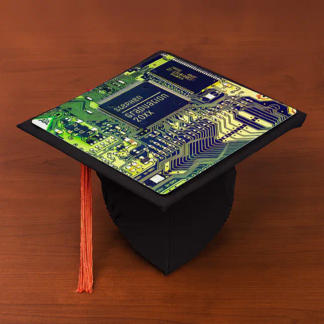 Green printed circuit board • Geek electronic PCB Graduation Cap Topper ...