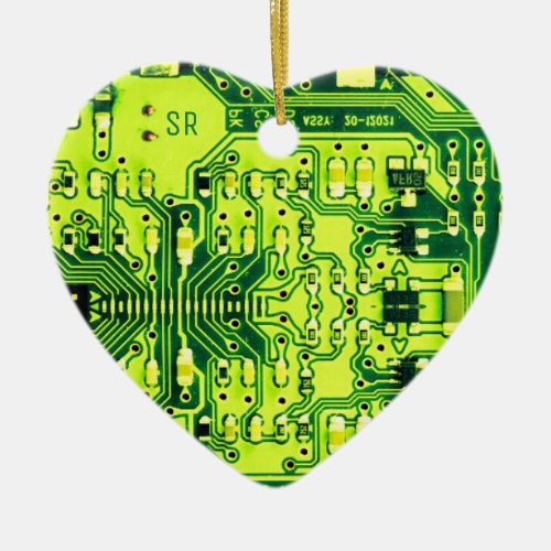 Green printed circuit board Geek PCB Customized Ceramic Ornament