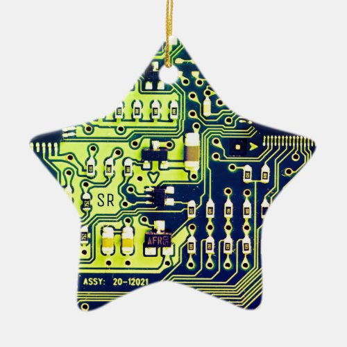 Green printed circuit board Geek PCB Personalized Ceramic Ornament