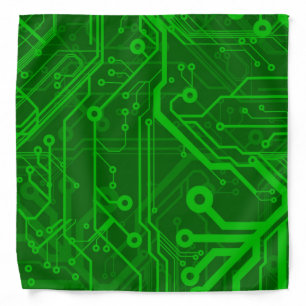 Green Printed Circuit Board Pattern Bandana