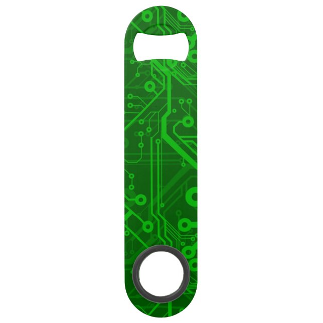 Green Printed Circuit Board Pattern Bar Key (Front)