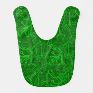 Green Printed Circuit Board Pattern Bib