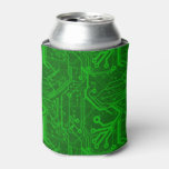 Green Printed Circuit Board Pattern Can Cooler