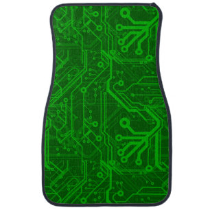 Green Printed Circuit Board Pattern Car Mat