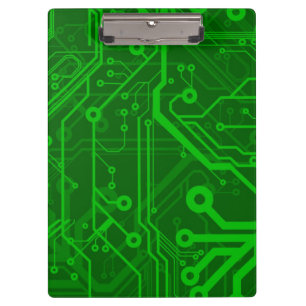 Green Printed Circuit Board Pattern Clipboard