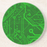 Green Printed Circuit Board Pattern Coaster