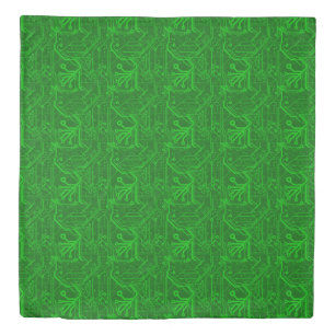 Green Printed Circuit Board Pattern Duvet Cover