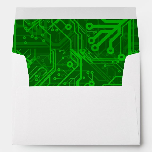 Green Printed Circuit Board Pattern Envelope (Back (Bottom))