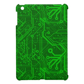 Green Printed Circuit Board Pattern Ipad Mini Cover by boutiquey at Zazzle