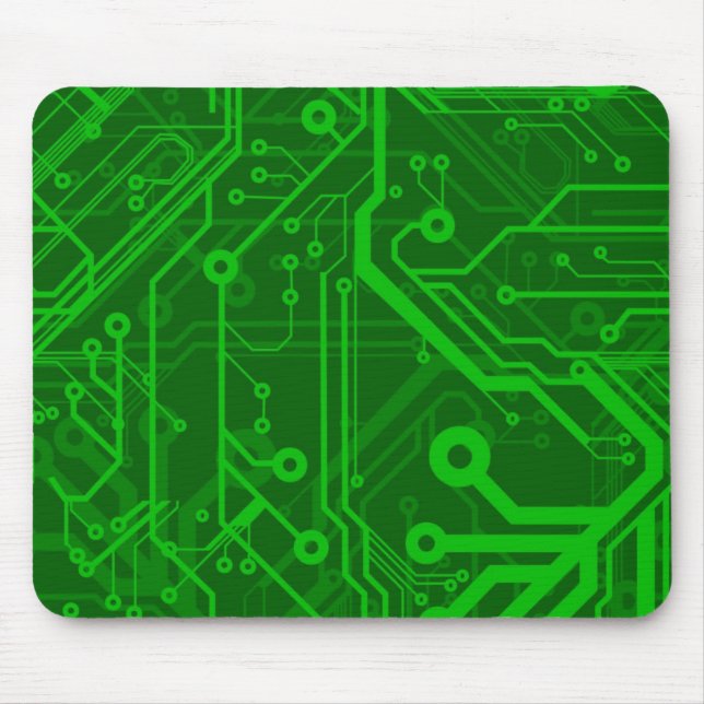 Green Printed Circuit Board Pattern Mouse Pad (Front)