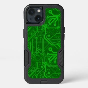 Green Printed Circuit Board Pattern Iphone 13 Case by boutiquey at Zazzle