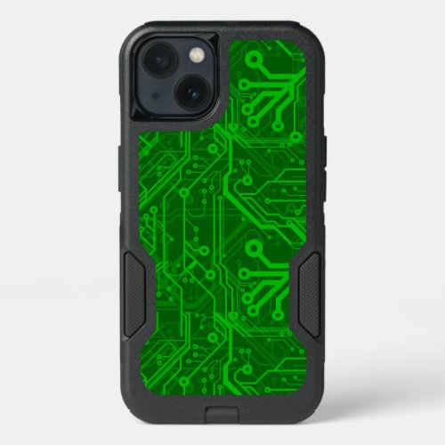 Green Printed Circuit Board Pattern iPhone 13 Case