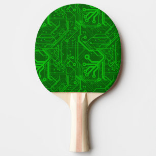 Green Printed Circuit Board Pattern Ping-Pong Paddle